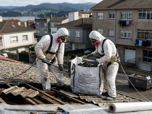 Retirada de amianto en cubiertas, tejados, tuberías y conducciones en Ferrol